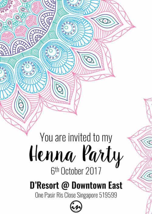 Henna Party Invite designed by inPixelHaus