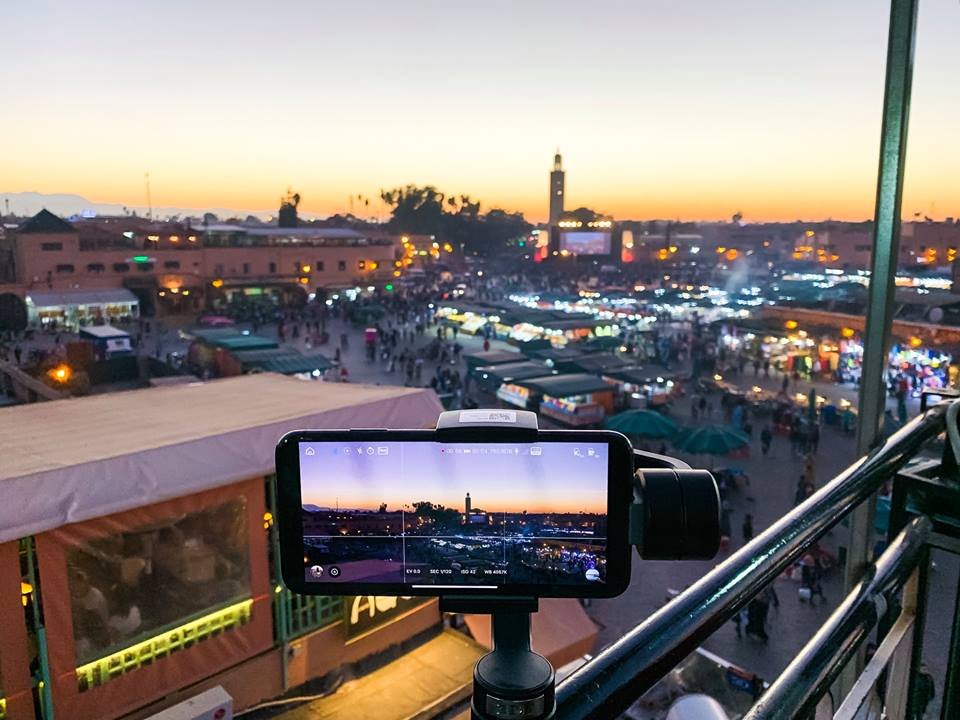 Doing time lapse at Jemaa El Fnaa, Marrakesh